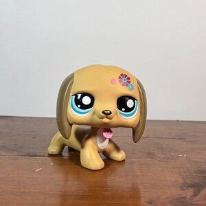 Littlest Pet Shop Jumbo Dachshund Brown Figure with Collar 2008 Hasbro C031-D